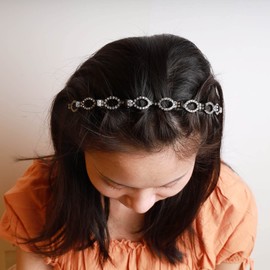 YienDoo Fashion Crystal Hair Band Sparkling Crystal Bangs Hairstyle Clips Hairpin Silver Rhinestones Headband Bridal Crown Tiara Hair Hoop Wedding Hair Accessories for Women Girls