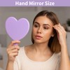 TBWHL Heart-Shaped Travel Handheld Mirror, Cosmetic Hand Mirror with Handle,