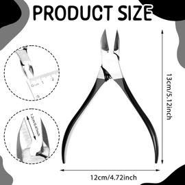 Stainless Steel Cuticle Remover Nippers Rubber Cuticle Nippers Professional Manicure and Pedicure-Cuticle Remover Tools Rubber Coated Handle Manicure Tools (4mm), Black