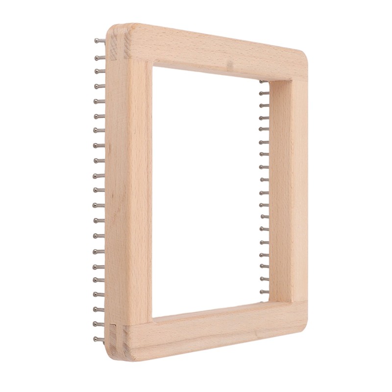 Mini Square Knitting Tool with Hooks Wooden Crochet Board for