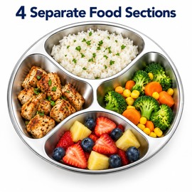 Stainless Steel Multi-Grid Plate Divider for Hot Pot & Food Preparation – Organized Serving Tray for Home Kitchens