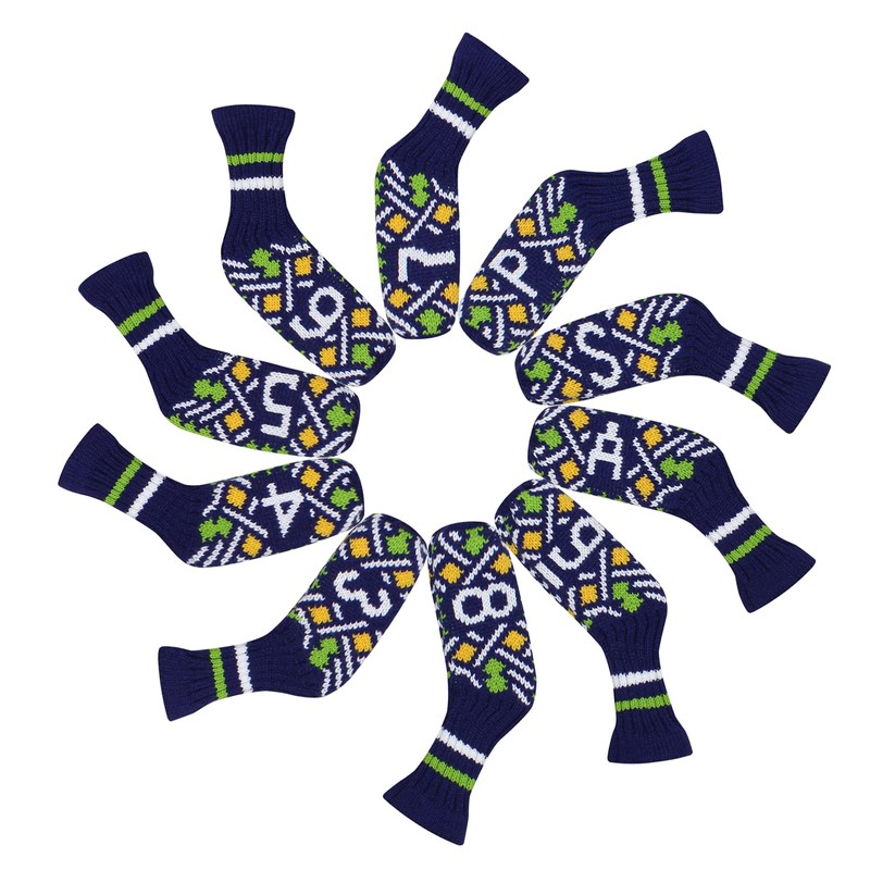 Scott Edward 10 Pcs Knitted Golf Iron Head Covers Adorable