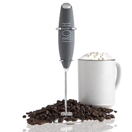 Rae Dunn Milk Frother- Handheld Electric Drink Mixer, Handheld Electric Milk Frother, Coffee Frother, Hand Blender, Frappe Maker, Handheld Latte Maker Milk Foamer (Grey)
