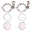 DERNORD 2 Pack Tri Clamp Sanitary Fitting Set SS304 Heavy