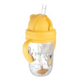 Canpol babies 56/606 270ml 6+m Leakproof Cup with Weighted Straw - Yellow - Exotic Animals
