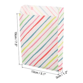 uxcell 100pcs Paper Sandwich Bags, 1.2x5.1x7.5 Inches Paper Lunch Sack Bags Kraft Paper Bags for Snacks, Bakery, Crafts, Multicolor Texture