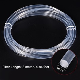 sourcing map PMMA Side Glow Fiber Optic Cable 6mm 3.0M for LED Light Guide in Home, Hotel