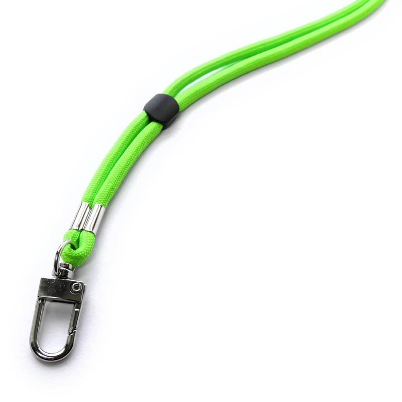 trage.band® Long Adjustable Lanyard Neck Strap with Carabiner Hook Neon