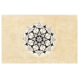 Senko M+home 18670 Mina Bath Mat, Approx. 17.7 x 27.6 inches (45 x 70 cm), Beige