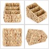 BSTKEY Natural Water Hyacinth Remote Control Storage Holder, Woven 3