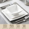 MALACASA Dinnerware Sets, 30 Piece Ivory White Plates and Bowls
