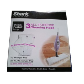 Shark Steam Pocket Mop Accessories: 3 All-purpose Cleaning Pads6 Sides of Cleaning