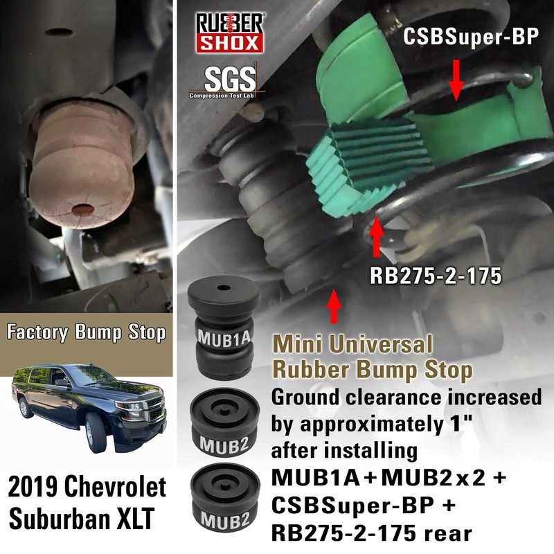 RubberShox Modular Universal Rubber Bump Stop for Light Truck/SUVs |