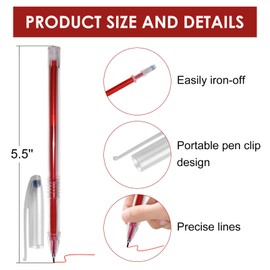 72pcs Heat Erasable Pens for Fabric, Assorted Colors, Fabric Pens for Sewing Erasable for Quilting Sewing DIY Dressmaking Fabrics Tailors Chalk