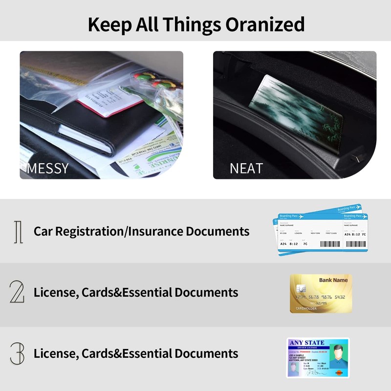 Mxfdegf Car Registration and Insurance Holder, Leather Car Glove Box