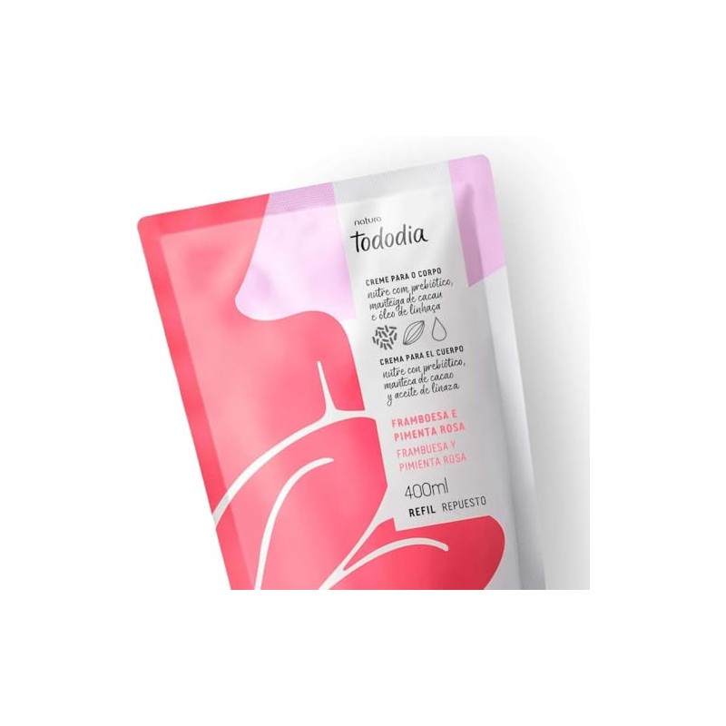 Natura Repuesto Hidratante Tododia 400 ml Frambuesa y Pimenta Rosa