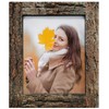 IKEREE 8x10 Rustic Picture Frames with Real Bark, Made of