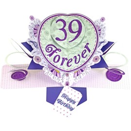 Suki Gifts International Pop Up Card Happy Birthday 39 Forever, Multi-Colour, 13 x 21 x 19 cm