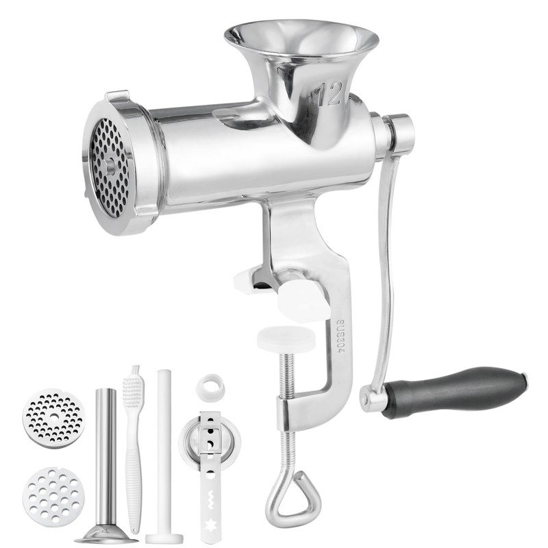Happybuy Manual Meat Grinder, 304 Stainless Steel, with Table Clamp