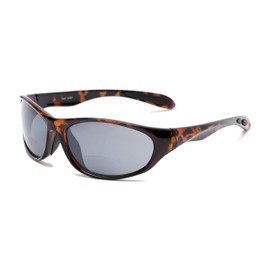 Sport & Wrap-Around Bifocal Reading Sunglasses in Glossy Tortoise with Grey Lenses by Readers.com | The Zeek | +1.25