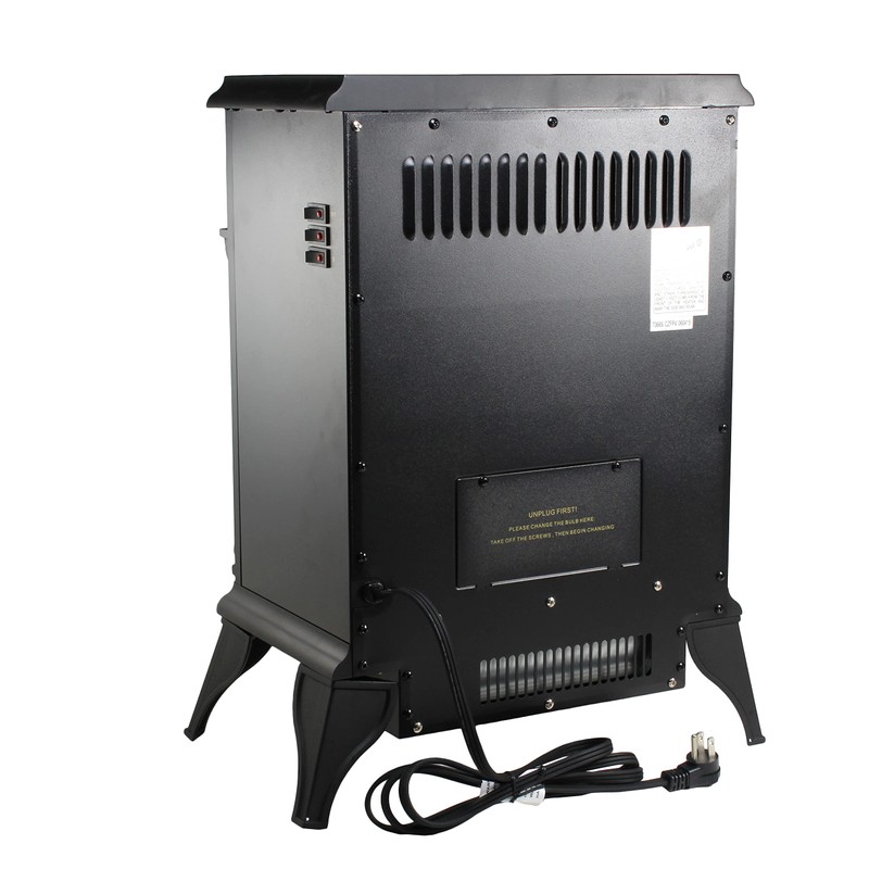 Comfort Zone Electric Fireplace Space Heater, Traditional Warm Stove Style,