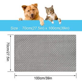 Onarway Dog Blanket Washable Medium 70x100cm Puppy Blanket, Fluffy Fleece Pet Blanket Throw for Puppy Dogs, Cats and Other Small Medium Pets Grey