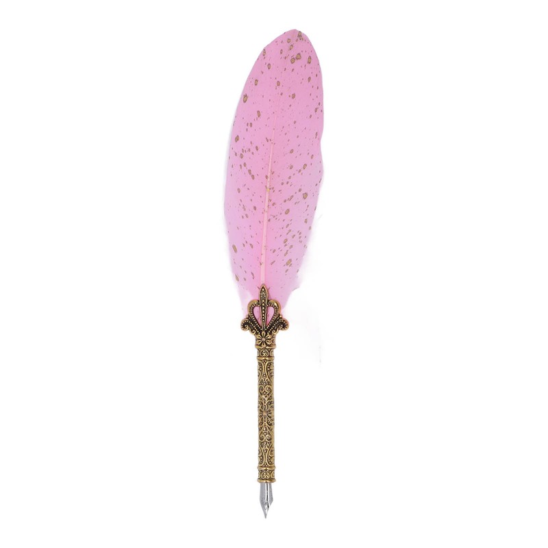 Quill Pen Set Retro Elegant Exquisite Pattern Smoothing Writing Feather