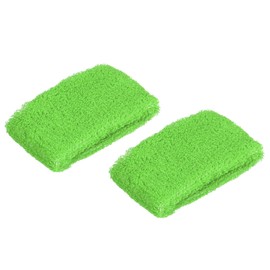 PATIKIL 2pcs 8x5cm Sport Wristbands Cotton Terry Cloth Absorbent Sweatband for Tennis Baseball Exercise Athletic Running Green