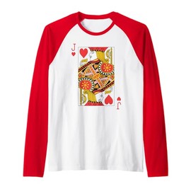 Jack of Hearts | Royal Flush Group Costume Playing Card Raglan Baseball Tee