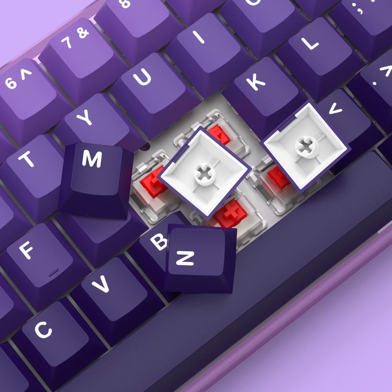 Womier PBT keycaps,Double Shot keycaps 75 Percent,Cherry Profile Keyboard keycaps,Gradient
