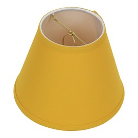 FenchelShades.com Lampshade 5" Top Diameter x 9" Bottom Diameter x 7" Slant Height with Clip-On Attachment for Standard Edison-Style Lightbulb (Linen Yellow Spice)