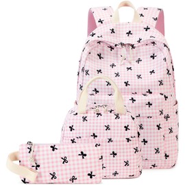 LEDAOU Backpack for Girls Kids School Bookbag Lightweight Teen Backpack Set Daypack with Lunch Bag and Pencil Case