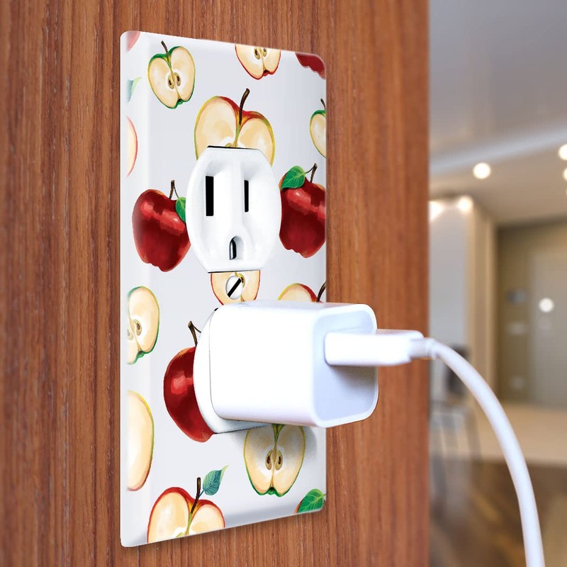 WIRESTER 1-Gang Duplex Outlet Cover Wall Plate/Switch Plate - Apples