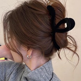 Briskyjp Hair Clip, Large 5.1 inches (13 cm), Tightly Curled, Hair Clip, Hair Accessory, Bath, Banana Clip, For Adults, Korean Style, Simple, Office, Ladies, Cute, Hair Ornament, PC Resin,