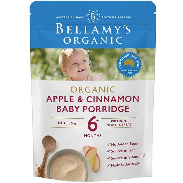 Bellamy's Organic Apple Cinnamon Baby Porridge 125g