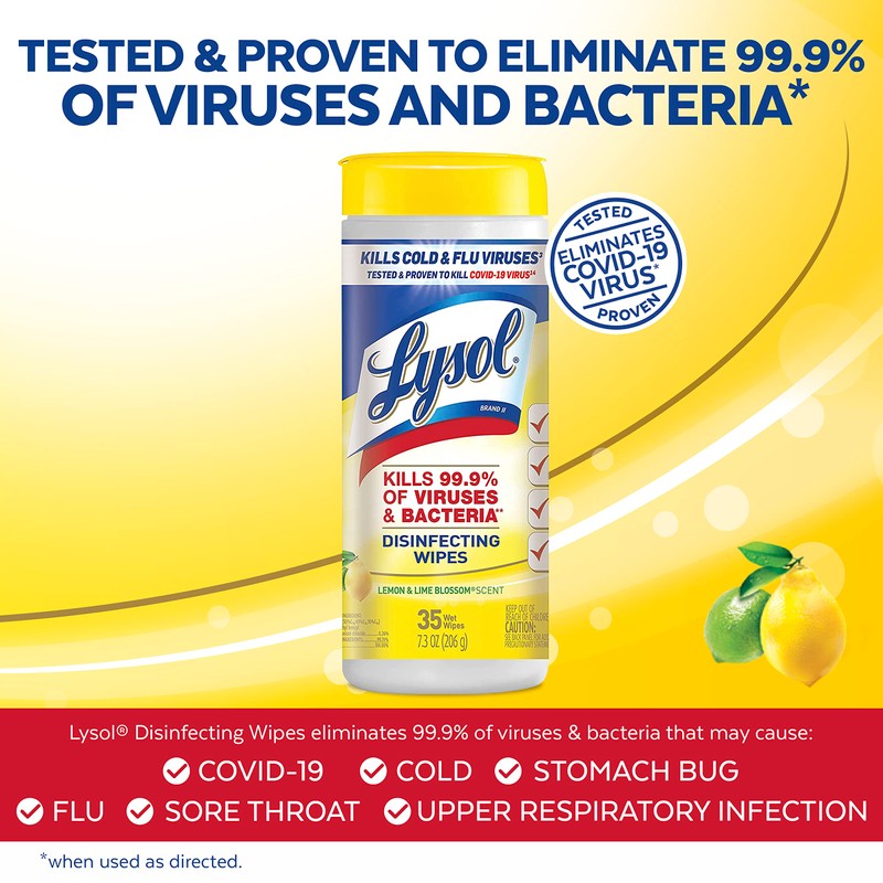 Lysol Disinfectant Wipes, Multi-Surface Antibacterial Cleaning Wipes, Dorm Room Essentials