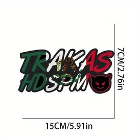 TRAKAS HDSPM Letter Pattern Car Sticker, Funny Motorcycle Helmet Scooter Body Waterproof Decoration Sticker, Universal Vinyl Decals for Car