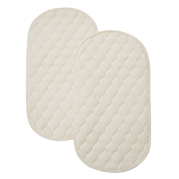 TL Care 2 Pack Waterproof Quilted Playard Changing Table Protector Pads Made with Organic Cotton Top Layer, 23" x 12"