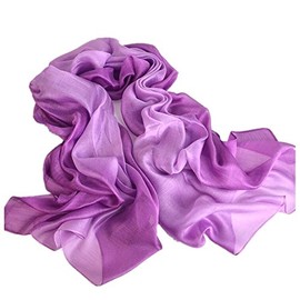 HURESON Scarves for Women lightweight Silk Cotton Scarf Ladies Long Shawls and Wraps for Dresses Purple