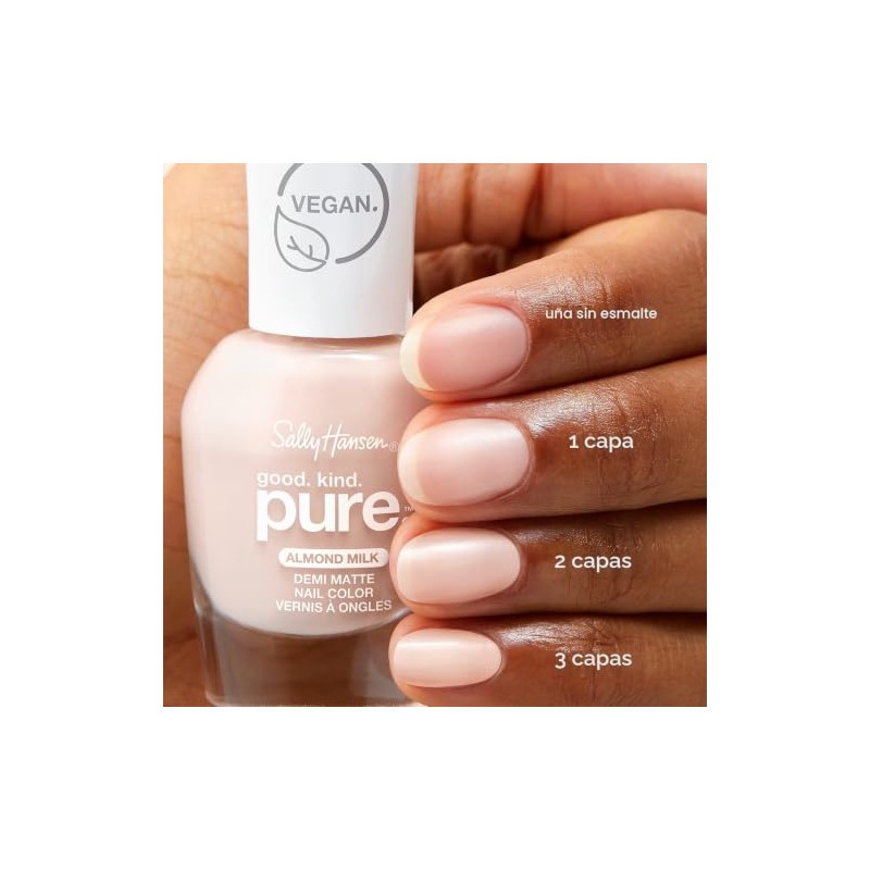 Sally Hansen Good.Kind.Pure Demi Matte Vegan Nail Color, Almond Milk