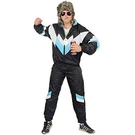 Foxxeo Premium 80s Costume for Men and Women, Tracksuit, Shell Suit, Sizes S - XXXXL, m