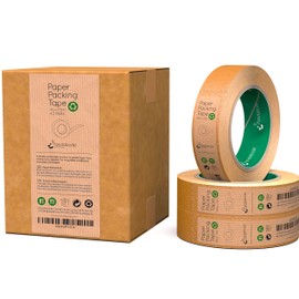 Pandabode Paper Packing Tape 24mm x 50m Strong, Sticky, Recyclable Brown Kraft Paper | 1/3/6/12 Eco Essentials for Parcel Packaging, Moving and Multi-use | 50 Metre Rolls (3)