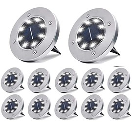 Solar Outdoor Lights，12 Pack Deck Lights Solar Powered - Outdoor Solar Ground Lights for Landscape， Lawn， Steps Decks， Pathway Yard Stairs Fences， Garden Decorations, (Bright White)