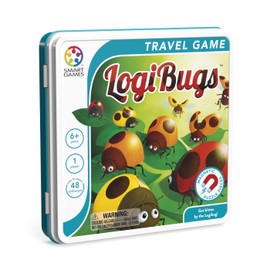 SmartGames LogiBugs Metal Box Magnetic Travel Game with 48 Challenges for Ages 6 - Adult