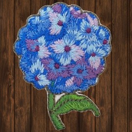 Paddys Patches Hydrangea Embroidered Patch — Iron On