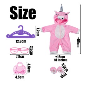 1 Piece One-Piece Suit With Shoes, 1 Piece Pacifier, 1 Piece Clothes Hanger And 1 Piece Glasses, Doll Accessories, Toys And Doll Clothes, Children'S Toys
