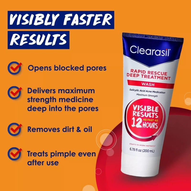 Clearasil 200 Ml Rescate Rapido Crema Limpiadora Americano