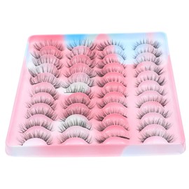 Mikinona 20 Pair Set Bulk Lashes Fake Lashes Makeup Strip Lash Extensions for Natural Eye Enhancement
