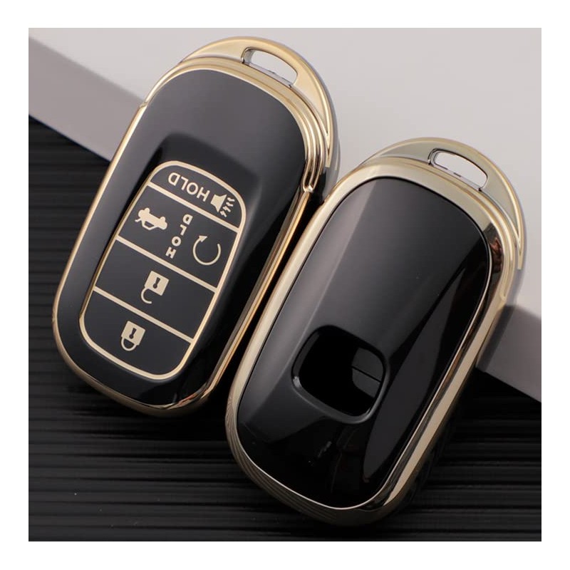 Key Fob Cover with Metal Keychain Compatible with Honda Accord