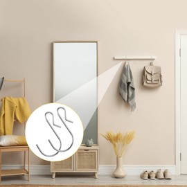 Haisheng 50PCS S Hooks S Hooks Heavy Duty Small Multi-Purpose Hooks Metal Hanging Hooks for Kitchen Bedroom Bathroom Office(Silver)